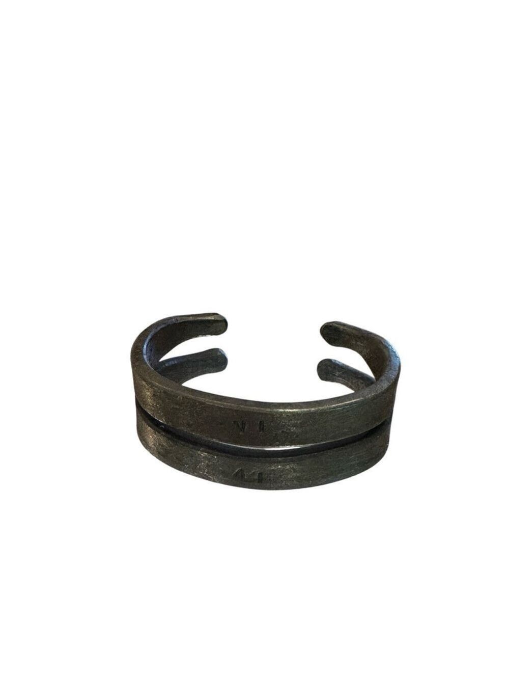 Hand Forged Men's Stylish Anniversary Gift Iron Metal Bracelet Size 9 - Picture 7 of 11